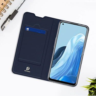 Avis Dux Ducis Housse pour Oppo Find X5 lite et Reno7 5G Clapet Porte-carte Fonction Support  bleu nuit