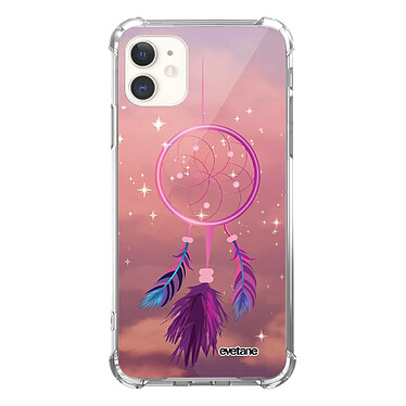 Evetane Coque iPhone 11 anti-choc souple angles renforcés transparente Motif Attrape rêve rose