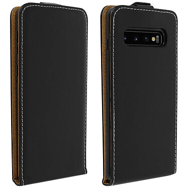 Avizar Etui Samsung Galaxy S10 Housse Clapet Vertical Porte-carte Coque Silicone - Noir