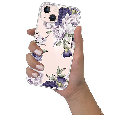 LaCoqueFrançaise Coque iPhone 13 360 intégrale transparente Motif Pivoines Violettes Tendance pas cher