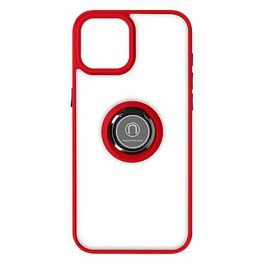 Avizar Coque pour iPhone 15 Plus Bi-matière Bague Métallique Support Vidéo  Rouge