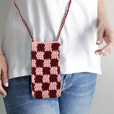 Avizar Sac Bandoulière Bordeaux 100% Fait Main,  Collection Handmade with Love pas cher