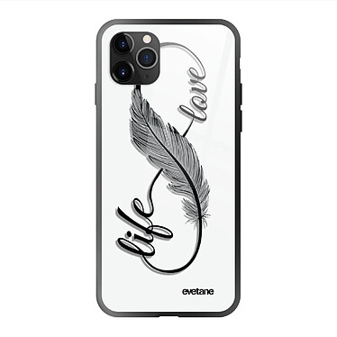 Evetane Coque en verre trempé iPhone 11 Pro Max Love Life