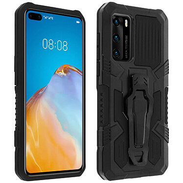 Avizar Coque Huawei P40 Antichoc Béquille et Clip Ceinture Métallique Noir