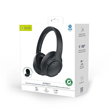 Acheter Muvit Casque Bluetooth ANC Serenity avec Micro pour Prise d'Appels Noir