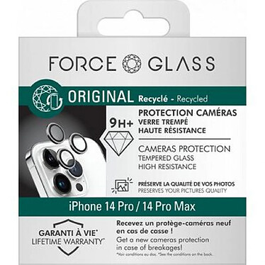 Force Glass Protecteur de caméra pour iPhone 14 Pro/14 Pro Max Original Ultra-résistant Argent pas cher