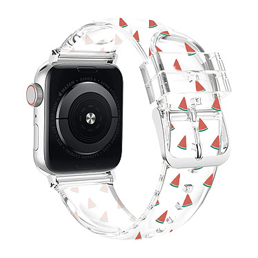 Avizar Bracelet pour Apple Watch 41mm / 40mm / 38 mm Souple Transparent Motif Pastèque