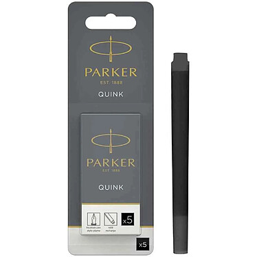 PARKER Cartouche d'encre longue QUINK, en blister, noir