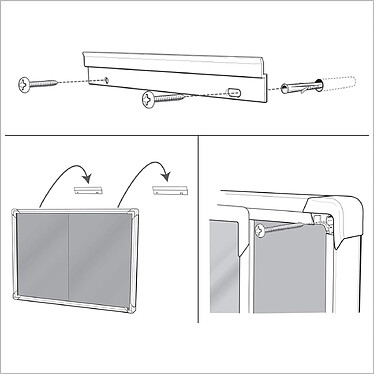 NOBO vitrine d'intérieur fond magnétique 12xA4 porte coulissante 97x93cm Blanc pas cher