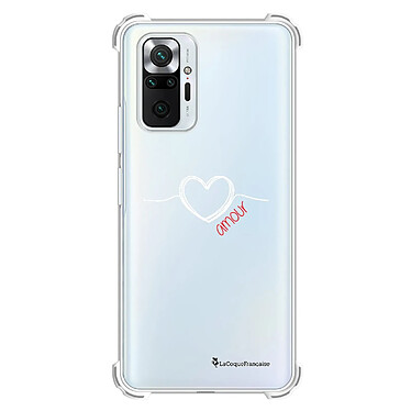 LaCoqueFrançaise Coque Xiaomi Redmi Note 10 Pro Silicone antichocs Solides coins renforcés  transparente Motif Coeur Blanc Amour