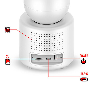 XO Caméra de Surveillance Connectée WiFi avec Écran Ful HD Rotation 350° Blanc pas cher