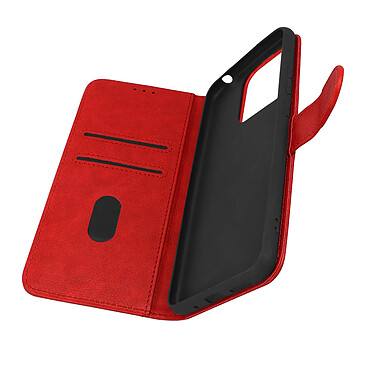 Avizar Housse Xiaomi Redmi 10C Clapet Portefeuille Fonction Support Vidéo rouge Chesterfield