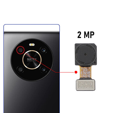 Avis Clappio Caméra Arrière Objectif Macro 2MP pour Honor Magic 4 Lite 4G Noir