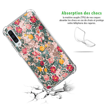 Avis LaCoqueFrançaise Coque Samsung Galaxy A70 Silicone antichocs Solides coins renforcés  transparente Motif Fleurs Beige et Rose