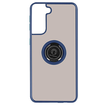 Avizar Coque Samsung Galaxy S21 Plus Bi-matière Bague Métallique Fonction Support bleu