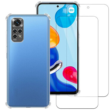 Acheter Evetane Coque Xiaomi Redmi Note 11 Antichoc Silicone + 2 Vitres en verre trempé Protection écran