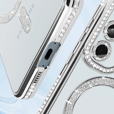 Acheter Avizar Coque Diamant pour Samsung Galaxy A55 MagSafe Contour Strass Argent