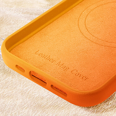 Acheter Avizar Coque MagSafe pour iPhone 16 en Cuir Vegan Haute Qualité Orange