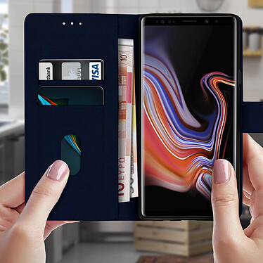 Avis Avizar Housse pour Samsung Galaxy Note 9 Clapet Portefeuille Fonction Support Vidéo  bleu nuit