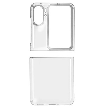 Avizar Coque pour Oppo Find N2 Flip Dos Rigide Coins Bumper Fine Légère  Transparent