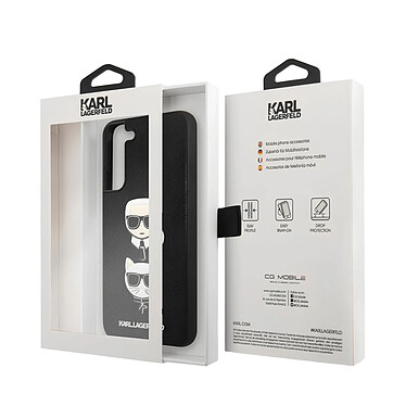 Karl Lagerfeld Coque pour Samsung S22 Plus Finition Cuir Saffiano Bords Rehaussés Noir pas cher