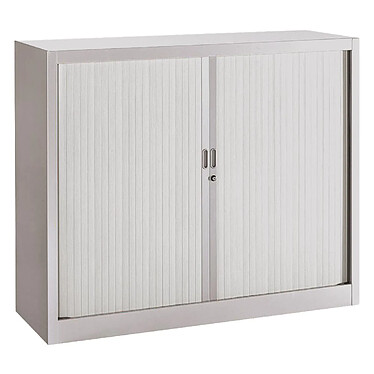 VINCO Armoire Monoclass120 H.100x L.120xP.43 cm 4 Tablettes Gris clair