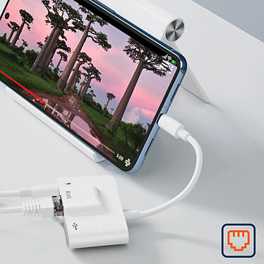 Acheter Avizar Adaptateur USB-C vers Ethernet et USB et USB C Design Compact Plug and Play  Blanc