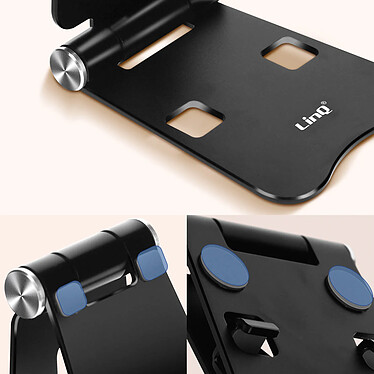 Avis LinQ Support Bureau Pliable Noir pour Smartphone,