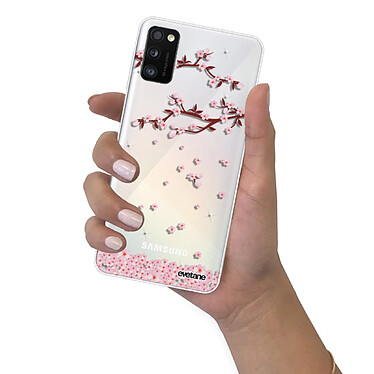 Evetane Coque Samsung Galaxy A41 silicone transparente Motif Chute De Fleurs ultra resistant pas cher