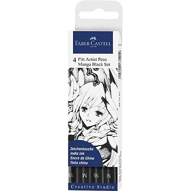 FABER-CASTELL étui de 4 feutres encre de Chine PITT artist pen Manga