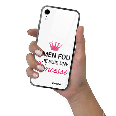 Evetane Coque en verre trempé iPhone Xr Je suis une princesse pas cher