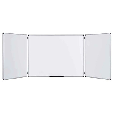 BI-OFFICE Tableau Blanc Laqué Triptyque Maya Dim L240 x H90 cm (Ouvert) 5 Surfaces