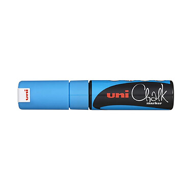 UNI-BALL Marqueur craie Pointe biseautée large CHALK Marker PWE8K 8mm Bleu Clair x 6