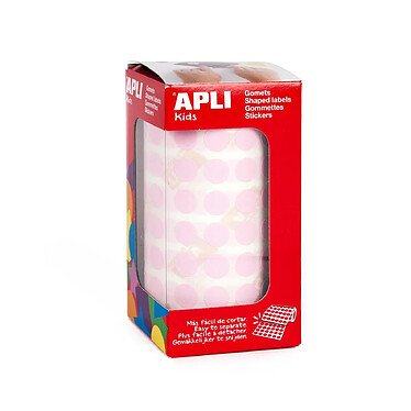 APLI Rouleau de 5192 Gommettes Rondes 10,5 mm Rose