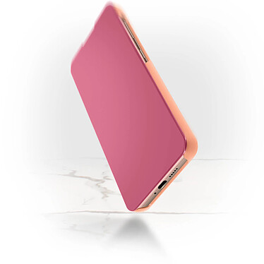 Avizar Housse Samsung Galaxy S21 Plus Clapet translucide Miroir Support Vidéo Rose gold pas cher