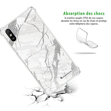 Avis LaCoqueFrançaise Coque Xiaomi Redmi 9A Silicone antichocs Solides coins renforcés  transparente Motif Marbre gris