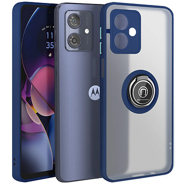 Avizar Coque pour Motorola Moto G54 Bague Métallique Support Vidéo Bleu Nuit