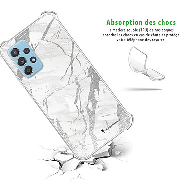 Avis LaCoqueFrançaise Coque Samsung Galaxy A52 Silicone antichocs Solides coins renforcés  transparente Motif Marbre gris