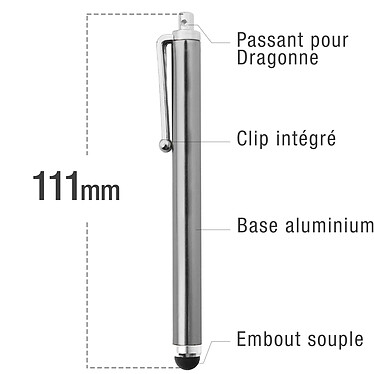 Avizar Stylet Argent pour écran Tactile - Pointe Ronde pas cher