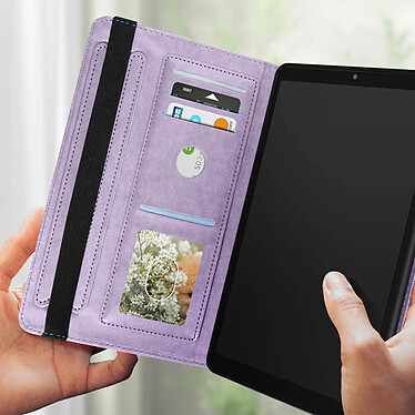 Avis Avizar Étui Portefeuille  pour Lenovo Tab M8 Gen 4 avec Fermeture Élastique et Motif Floral Lavande