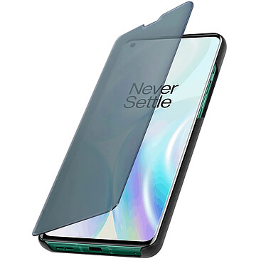 Avizar Housse OnePlus 8 Clapet Translucide Miroir Support Vidéo noir pas cher