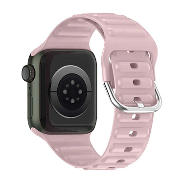 Avizar Bracelet pour Apple Watch 41mm et 40mm et 28mm Silicone Ajustable Fermoir Ardillon  Rose poudré