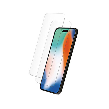 Myway Pack 2 Verre Trempé pour iPhone 15 Plus/15 Pro Max/14 Pro Max Plat Anti-rayures Transparent