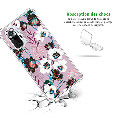 Avis LaCoqueFrançaise Coque Xiaomi Redmi Note 10 Pro Silicone antichocs Solides coins renforcés  transparente Motif Fleurs parme