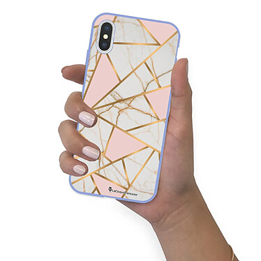 LaCoqueFrançaise Coque iPhone X/Xs Silicone Liquide Douce lilas Marbre Rose pas cher