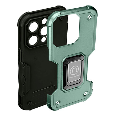 Avizar Coque iPhone 14 Pro Antichoc Hybride avec Anneau Support Magnétique  Vert