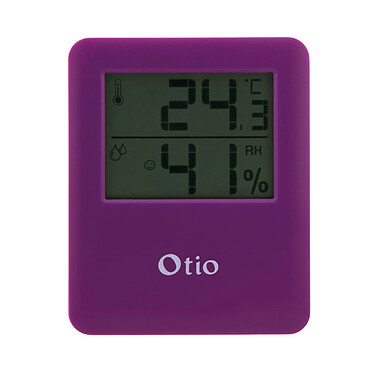 Avis Thermomètre hygromètre magnétique violet - écran LCD - Otio