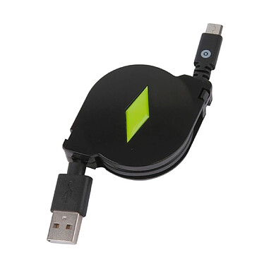 Muvit Câble Micro USB-B vers USB A Charge et Synchronisation Rétractable jusqu'à 1m Noir