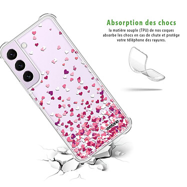 Avis Evetane Coque Samsung Galaxy S21 FE Silicone antichocs Solides coins renforcés  transparente Motif Confettis De Coeur