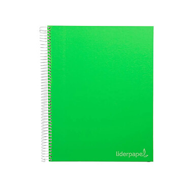 LIDERPAPEL Cahier spirale Jolly A4 280p 75g quadrillé 5x5mm microperforé 4 trous - Vert